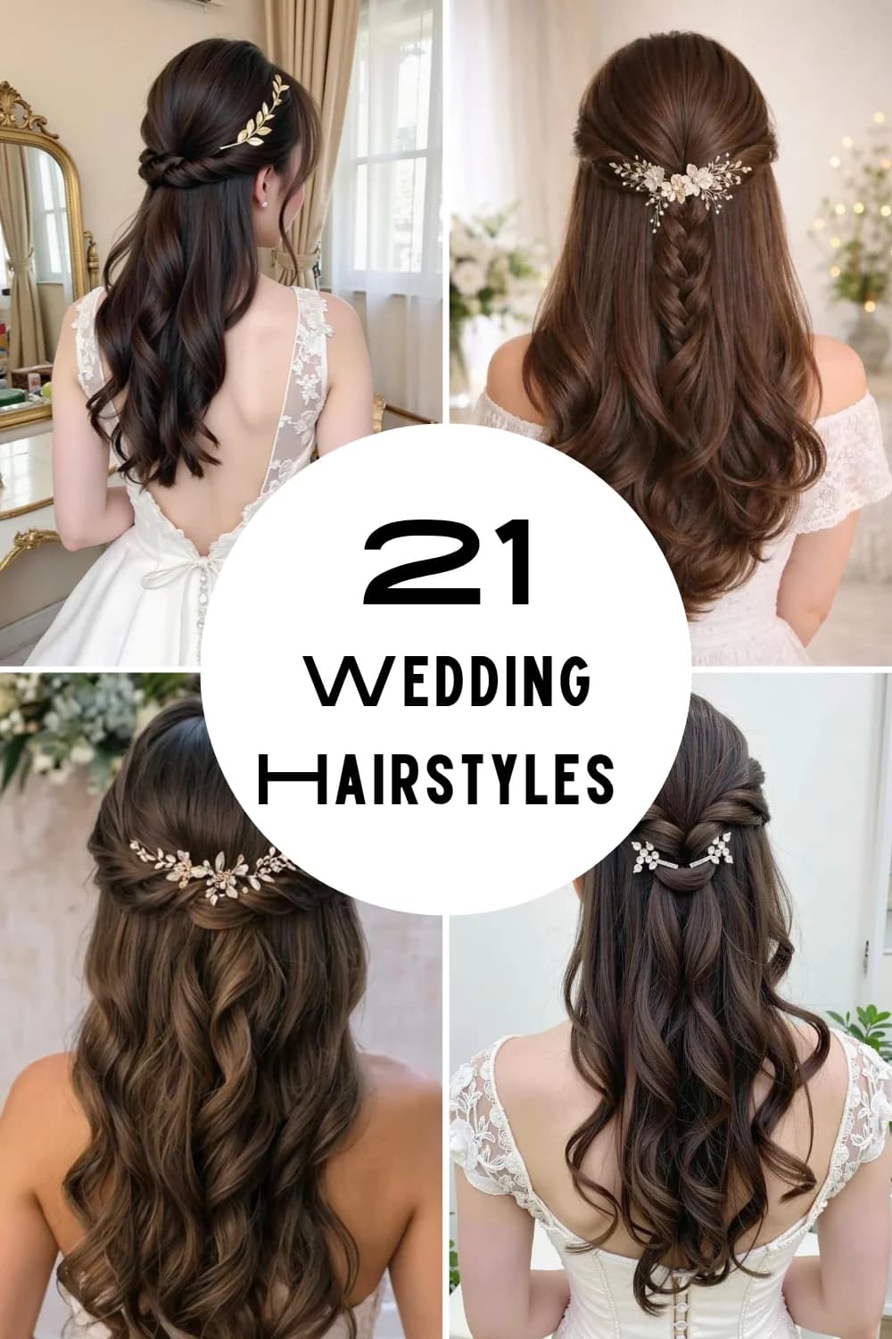 Half up Wedding Hairstyles for Long Hair