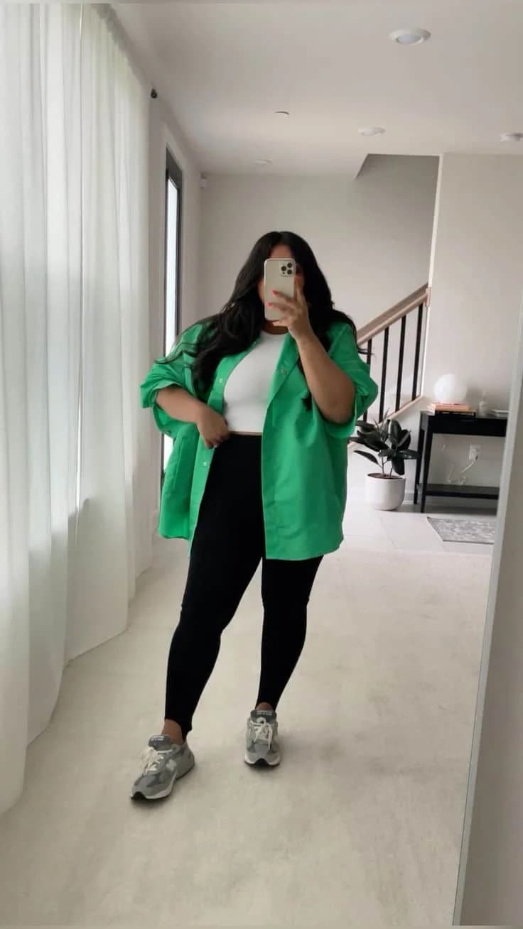 Vibrant Green Blazer with Athleisure Twist