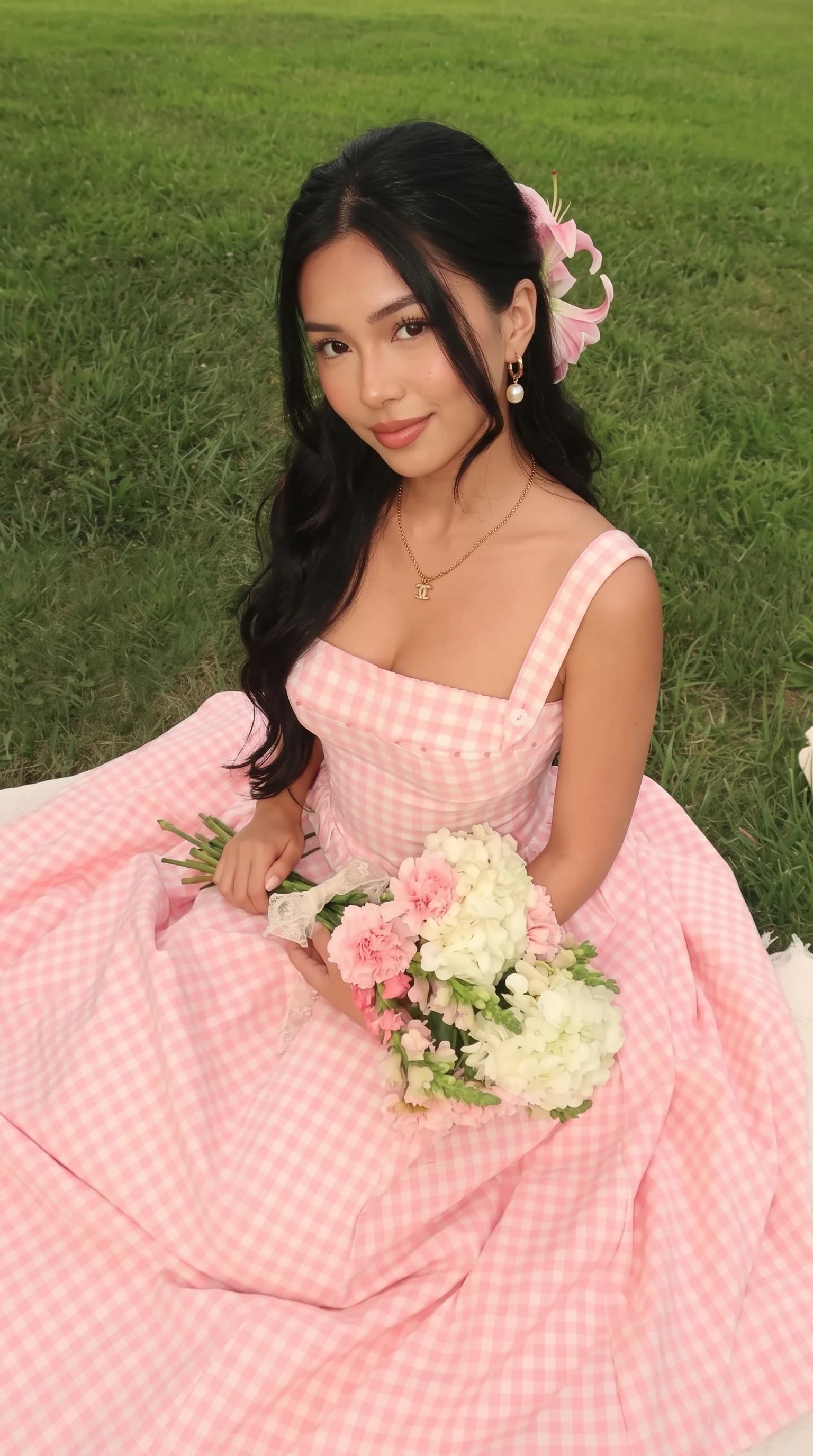 Cottagecore Pink Gingham Picnic Dress Birthday Inspo