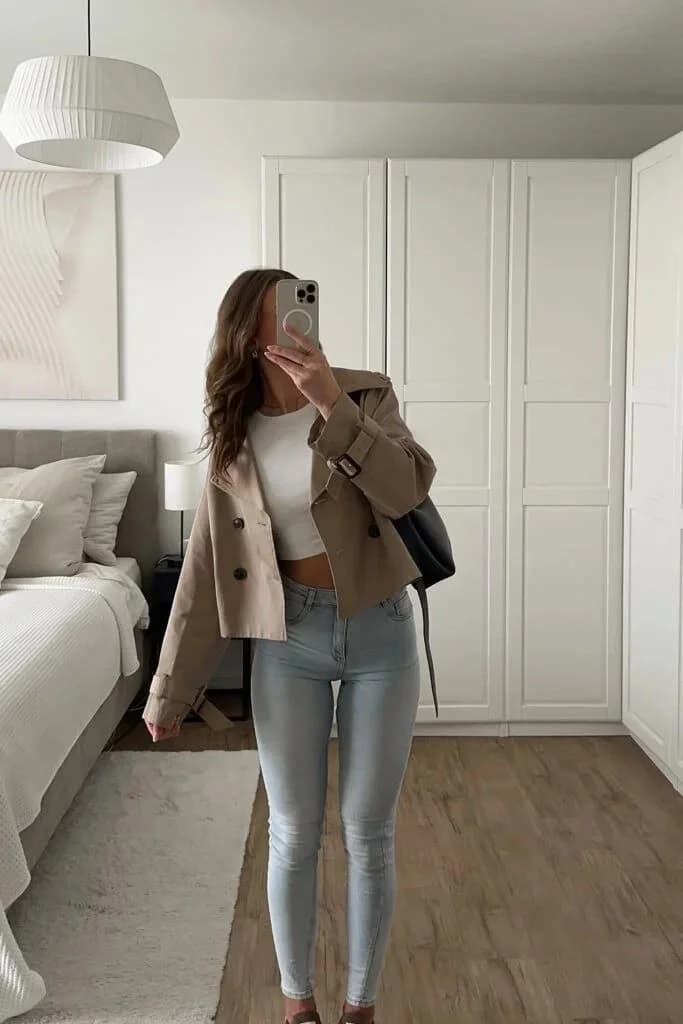 Oversized Blazer With Cropped Basics